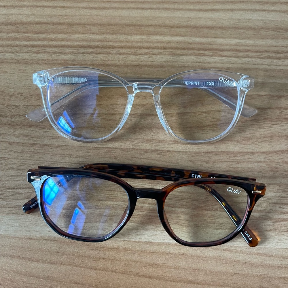 Quay Bluelight glasses clear and tortoise
